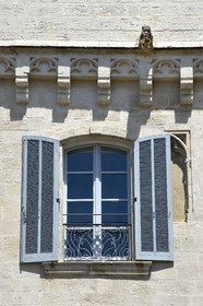 France, Bouches du Rhone, Arles, Vincent van Gogh Foundation (Compulsory Mention), a contemporary art center that has invested in a 15th century mansion, resurgence of a Gothic window