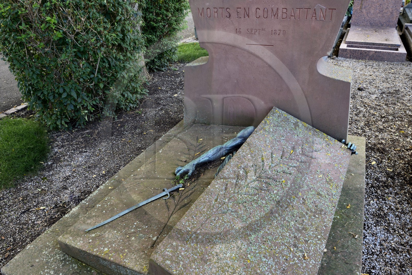 France, Haut-Rhin (68), Colmar, le tombeau des gardes nationaux au cimetière du Ladhof d'Auguste Bartholdi