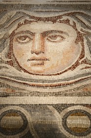 Israel, Jerusalem, Guivat Ram quarter, Israel Museum, department of archeology, detail of a mosaic of a Roman villa triclinium in Nablus from the third century