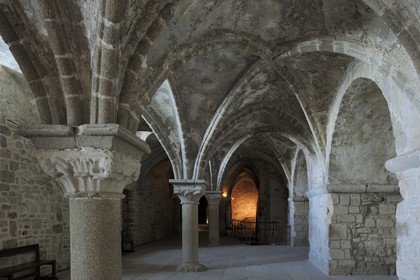 France, Manche, the abbey of Mont Saint Michel, listed as World Heritage by UNESCO, Promenade of the Monks