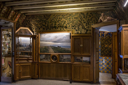 Spain, Catalonia, Barcelona, Casa Vicens (1883 - 1885) by Catalan modernist architect Antoni Gaudi, UNESCO World Heritage Site, dining room