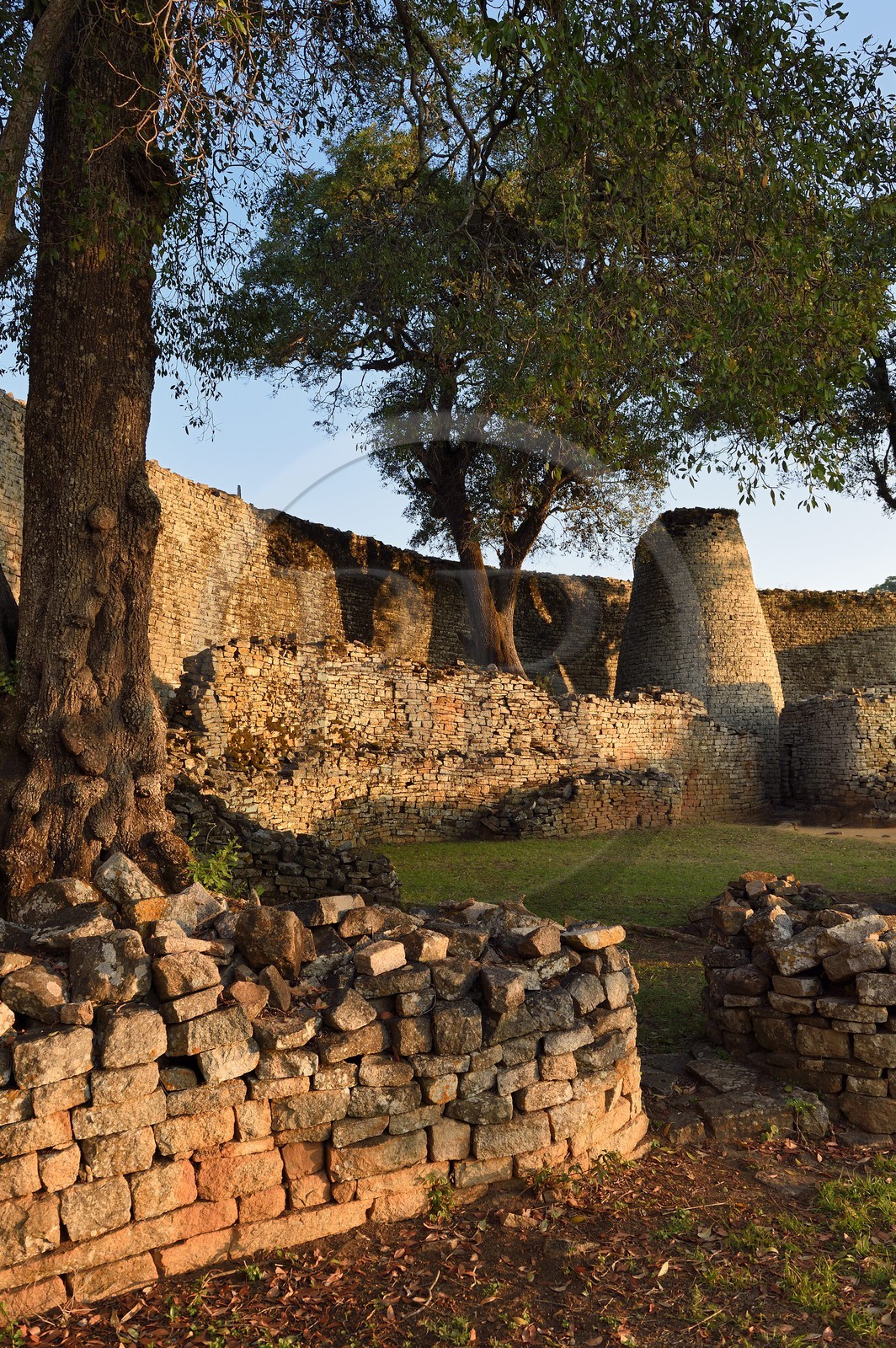 Zimbabwe, Masvingo province, the ruins of the archaeological site of Great Zimbabwe, UNESCO World Heritage List, 10th-15th century, the conical tower inside the Great Enclosure