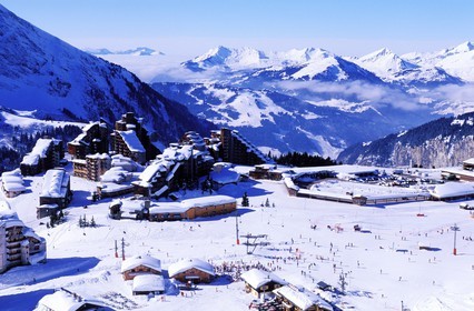 France, Haute Savoie, Avoriaz, ski resort perched on a cliff