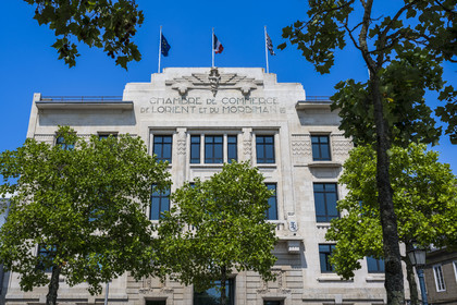 France, Morbihan, Lorient, building of the CCI chamber of commerce and industry in art deco style (1931)