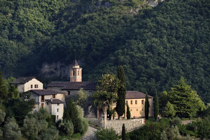 France, Alpes-Maritimes, Roya Valley (Nice hinterland), at the foot of the Mercantour National Park, Saorge, Monastery of Saorge (Centre des monuments nationaux) former Our Lady of Miracles Franciscans Convent
