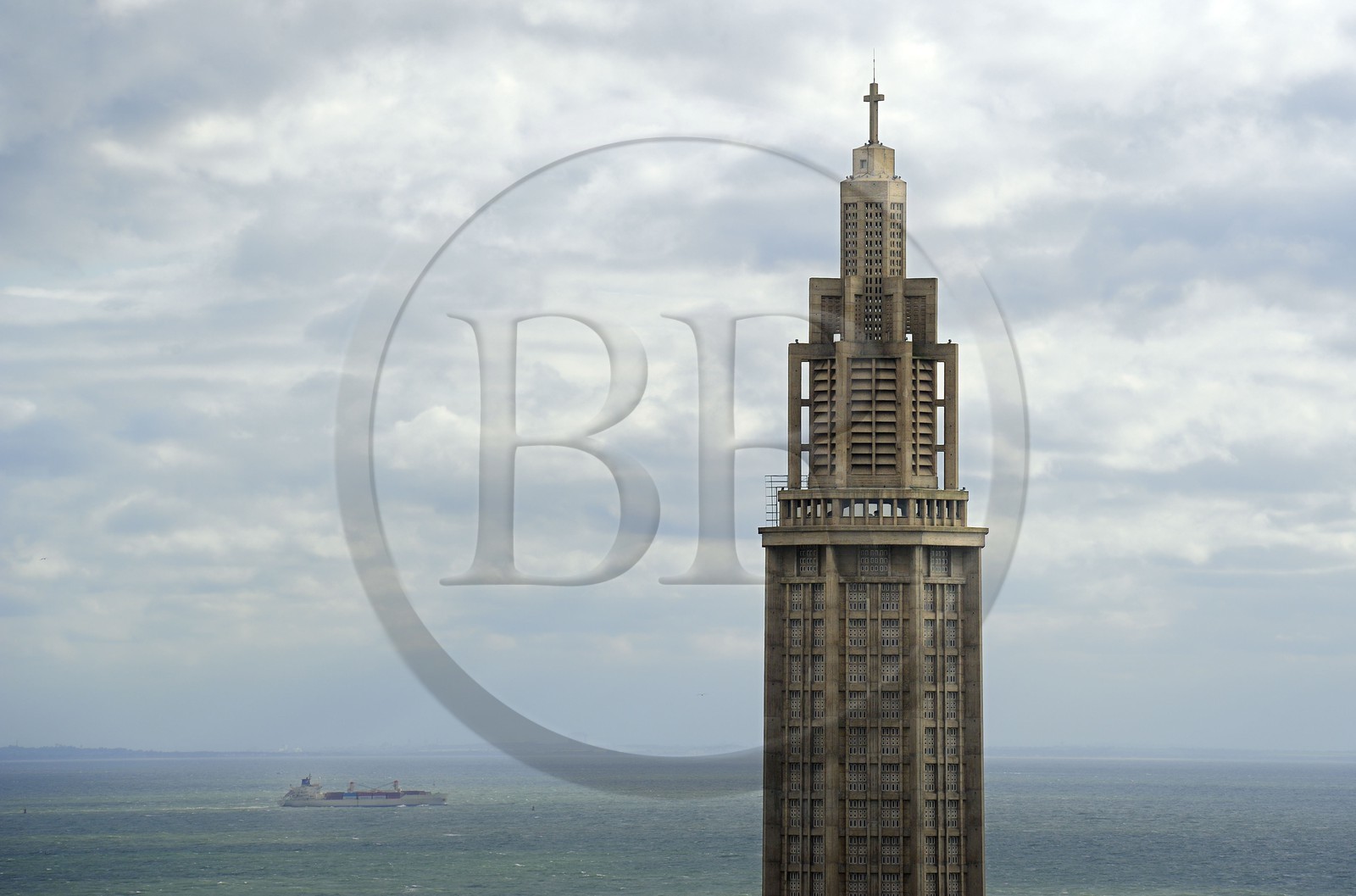 France, Seine-Maritime (76), Le Havre, Centre-ville reconstruit du Havre par Auguste Perret classé Patrimoine Mondial de l'UNESCO, la Tour Lanterne de l'église Saint-Joseph