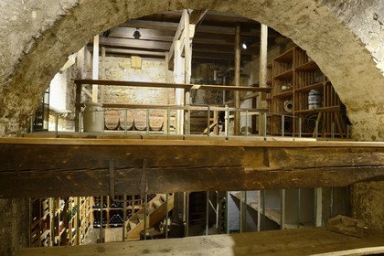 Allemagne, Bade-Wurtemberg, Fribourg en Brisgau, Zum Roten Bären le plus ancien hotel-restaurant toujours en activité d'Allemagne, la cave