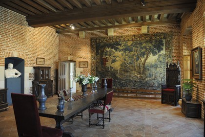 France, Indre et Loire, Amboise, Loire Valley listed as World Heritage by UNESCO, Le Clos Luce castle, Leonardo Da Vinci park (Leonardo Da Vinci's last house), reception room