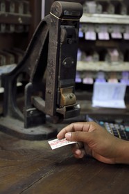 Sri Lanka, Colombo, central Colombo Fort train station, sales at the ticket office