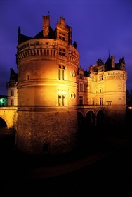 France, Sarthe (72), le château de Lude de nuit