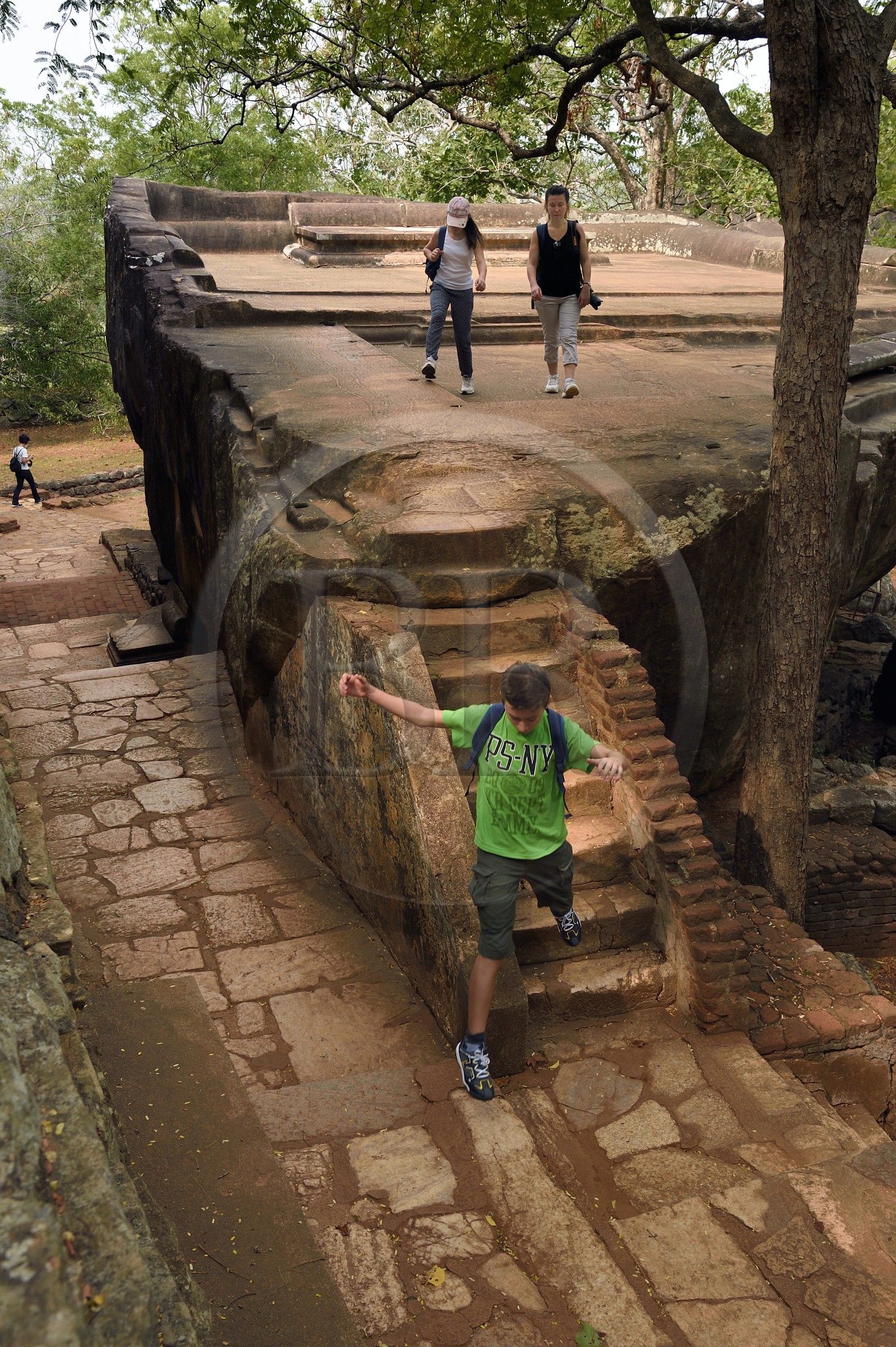 Sri Lanka, province centrale, district de Matale, Sigiriya, ville ancienne de Sigiriya classée patrimoine mondial de l'UNESCO, l'ancien palais forteresse du Rocher du Lion