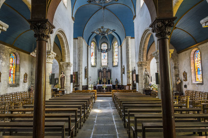 France, Finistère, Ponant Islands, Ile de Batz (Batz Island), the Notre-Dame-du-Bon-Secours church in the village