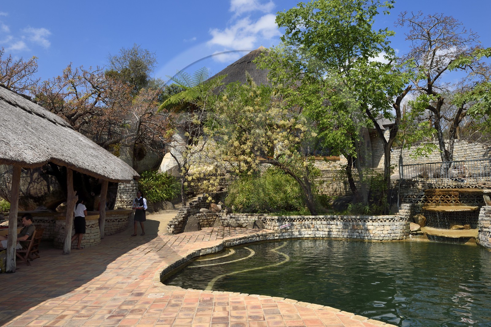 Zimbabwe, province de Masvingo, l'hotel Lodge at the Ancient City en bordure du site archéologique du Grand Zimbabwe