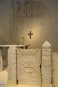 Israel, Jerusalem, Guivat Ram quarter, Israel Museum, department of archeology, room 6 called The Holy Land, reconstitution of a church Bema (presbytery), 4th to 6th century CE