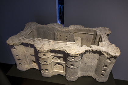 France, Paris, Marais district, Carnavalet Museum, model of the old Bastille prison carved from one of the stones of the fortress and manufactured in 83 copies