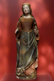 France, Meurthe-et-Moselle, Toul, Saint-Etienne cathedral, statue of Sainte Catherine dating from the early 16th century