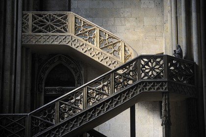 France, Seine Maritime, Rouen, Notre Dame of Rouen Cathedral, stair said booksellers