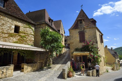 France, Dordogne, Perigord Noir, Dordogne Valley, Beynac et Cazenac, labelled Les Plus Beaux Villages de France (The Most Beautiful villages of France), Tibal Lo Garel street