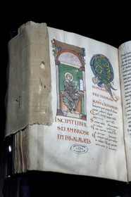 France, Manche, Avranches, the Scriptorial, Mont Saint Michel Manuscripts Museum, original Mont manuscripts