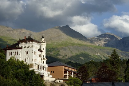 France, Alpes de Haute Provence, Ubaye valley, Jausiers, mexican villa known as the castle of Magnans, Gothic fantasy inspired by Ludwig II of Bavaria Palace, celebrates the success in Mexico of Louis Fortoul