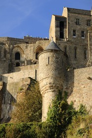 France, Manche (50), Mont-Saint-Michel, classé Patrimoine Mondial de l'UNESCO, échaugette sous l'abbaye