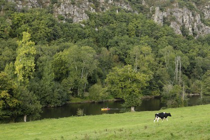 France, Calvados (14), la Suisse normande, Clécy, kayaks sur l'Orne