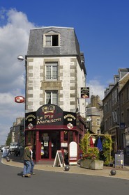 France, Manche, Avranches, café in the old town Rue des Fosses