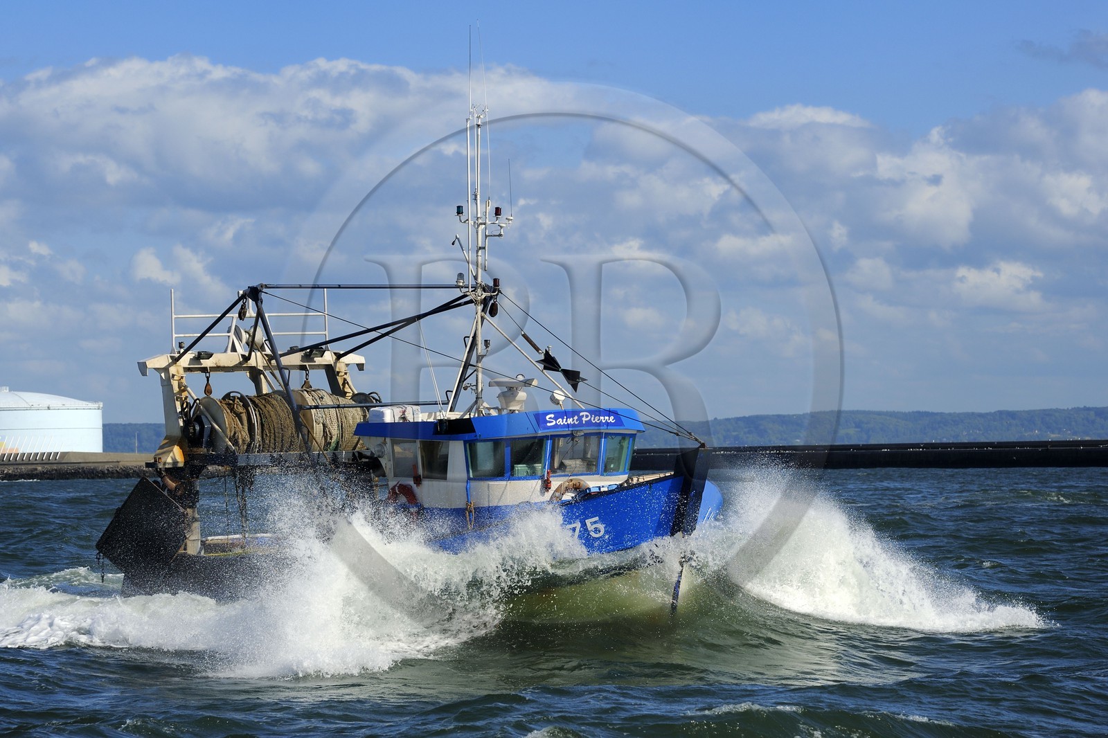 France, Seine Maritime, Le Havre, a fishing boat going out to sea