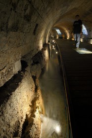 Israel, North district, Galilee, Acre (Akko), old town, listed as World Heritage by UNESCO, the 350m long Templars tunnel leads from the Templars Palace which was destroyed in 1921 up to Acre's port in the east, it was built in the late 12th century as a stratigical underground but only found in 1994
