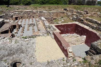 France, Var (83), Hyères, quartier de l'Almanarre, site archéologique d'Olbia fondé vers 350 avant JC par des Grecs venant de Marseille, les thermes romaines