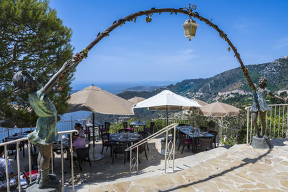 France, Alpes-Maritimes (06), le village perché d'Eze, hotel et restaurant du Chateau de la Chèvre d'or