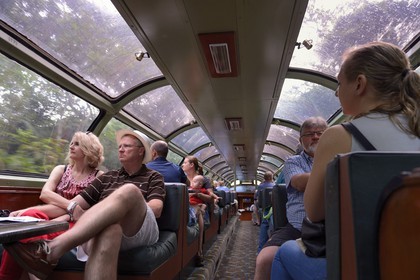Panama, Panama Canal Railway, Historic Train which runs between Panama City & Colon along the Panama Canal and passing through the Isthmus, the wagon devoted to tourists