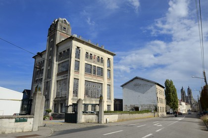 France, Meurthe-et-Moselle, Saint-Nicolas-de-Port, the French Brewery Museum located in a former brewery 1931 industrial building from architect Fernand Caesar that is an example of industrial Art Deco architecture