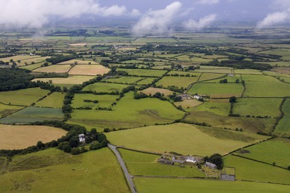 United Kingdom, England, Wales, Isle of Anglesey, the countryside around Benllech on the north coast (aerial view)