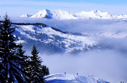 France, Haute Savoie, les Portes du soleil (doors of the sun) area wintertime, Morzine and les Gets ski resort