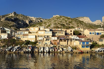 France, Bouches du Rhone, National Park of the Calanques, Les Goudes, fishing port