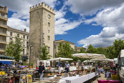 France, Vaucluse, Avignon, Place Pie, the Saint-Jean-le-Vieux tower