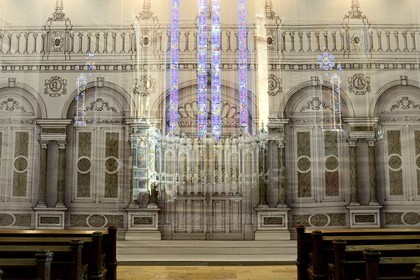 France, Meurthe-et-Moselle, Toul, Saint-Etienne cathedral, reproduction on canvas of the rood screen from 1561 destroyed at the revolution