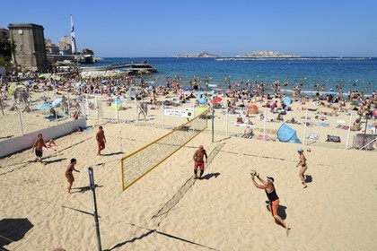France, Bouches du Rhone, Marseille, Catalans district, Catalans beach