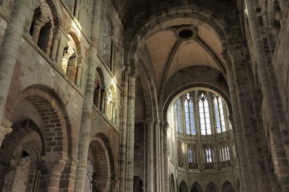 France, Manche, the abbey of Mont Saint Michel, listed as World Heritage by UNESCO, nave of the Abbey Church