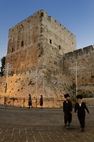 Israel, Jerusalem, holy city, the old town listed as World Heritage by UNESCO, the citadel near the Jaffa Gate, Phasael tower whose base date of the Herodian period