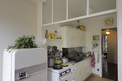 France, Seine Maritime, Le Havre, Downtown rebuilt by Auguste Perret listed as World Heritage by UNESCO, appartement Perret, historic showflat of the post war period, furnished in a 1950's style