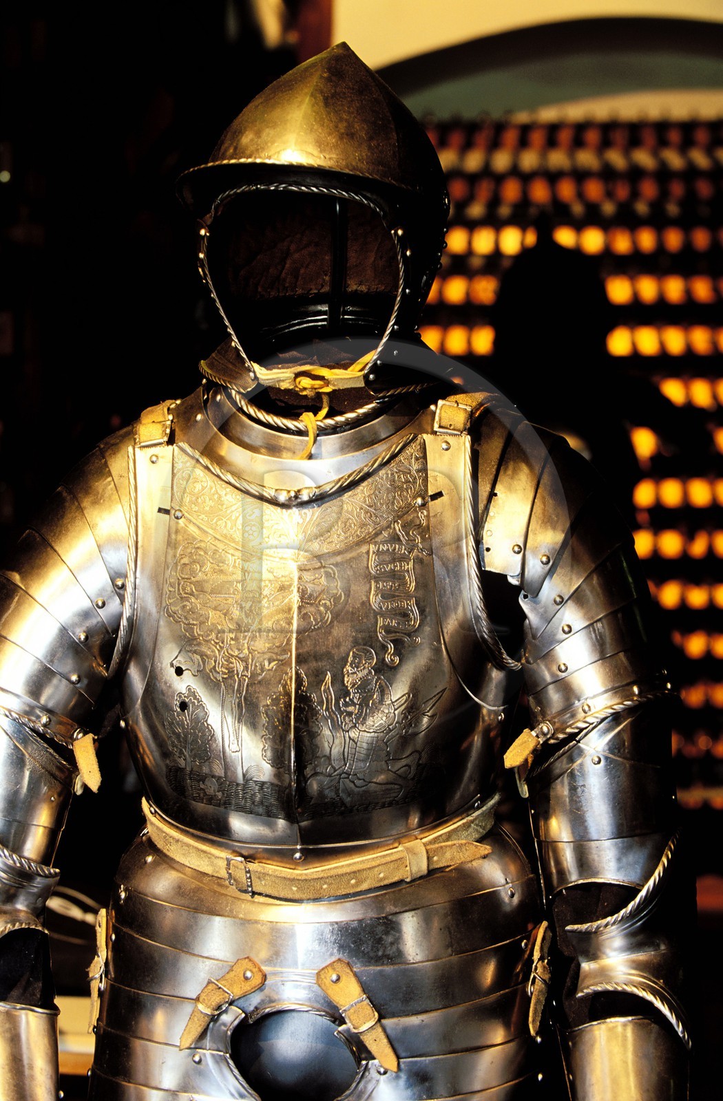 Autriche, Styrie, Graz, centre historique classé Patrimoine Mondial de l'UNESCO, l'Arsenal (Zeughaus) de 1642, Armure de chevalier