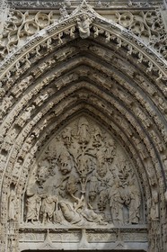 France, Seine-Maritime (76), Rouen, cathédrale Notre-Dame de Rouen, Arbre de Jessé sur le portail central