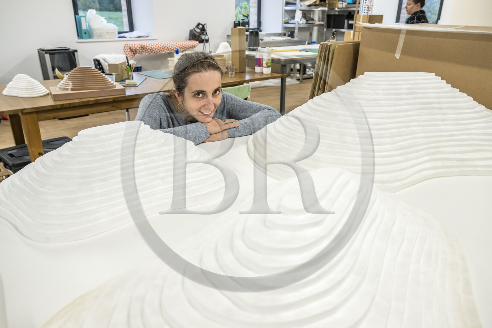 France, Gard, Bagard, Atelier Sericyne, production of exceptional and non-woven silk for the creation of decorative and lifestyle objects in silk, the founder Clara Hardy