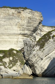 France, Corse du Sud, Bonifacio, the more than 60 meters high limestone cliffs