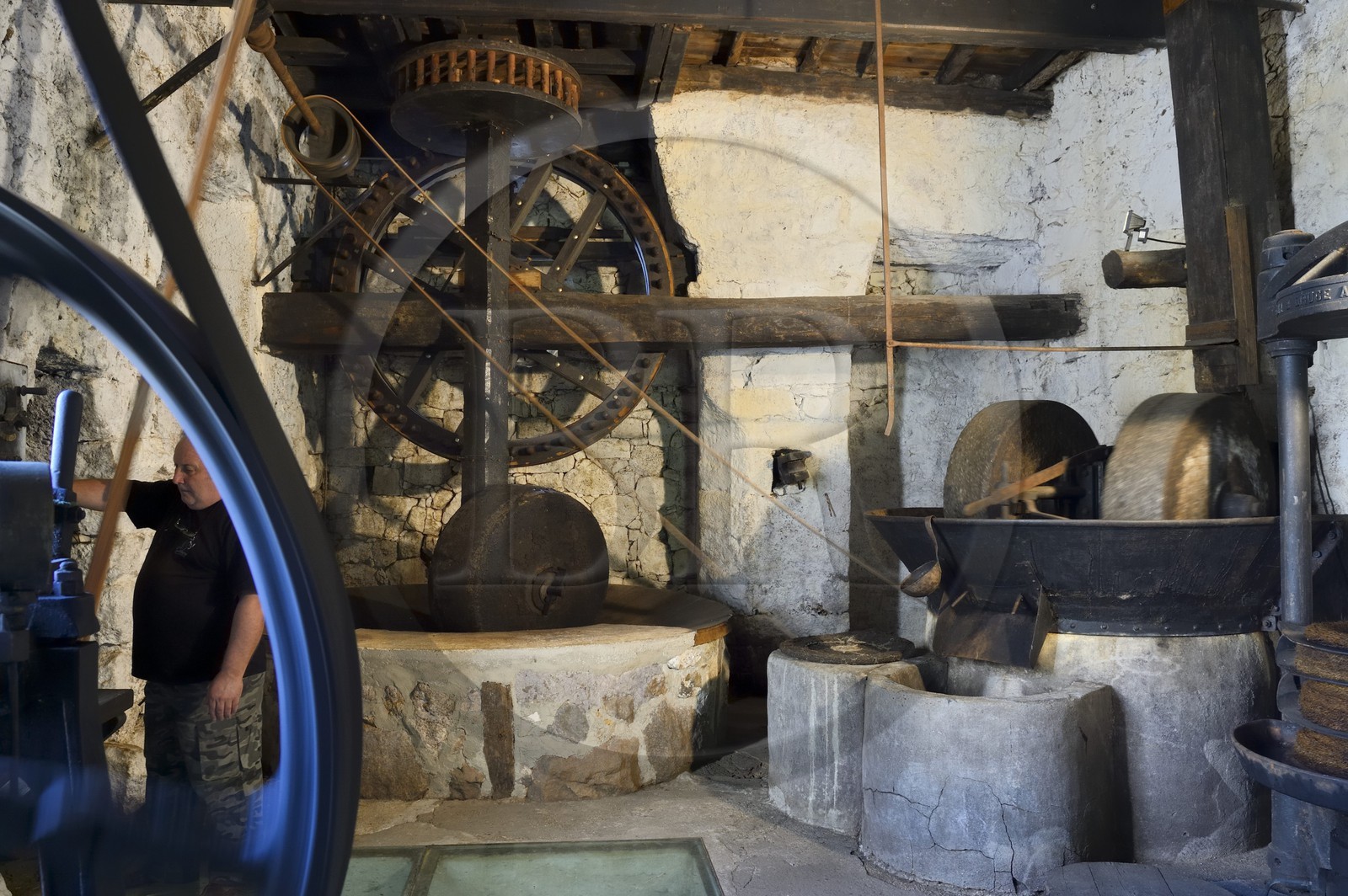 France, Corse du Sud, Alta Rocca, Sainte-Lucie-de-Tallano (Santa Lucia di Tallà), U Franghjonu, olive oil mill dating from the eighteenth century which houses the Museum of olive