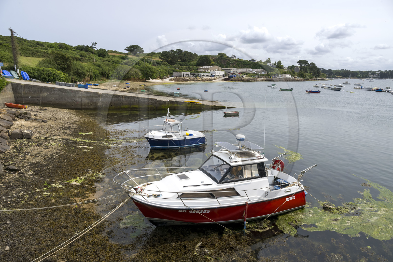 France, Finistère (29), Pays des Abers, Landeda, port du Vilh dans l'estuaire de l'Aber Benoit