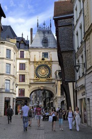 France, Seine Maritime, Rouen, Gros Horloge street in the historical center