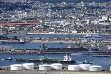 France, Seine Maritime, Le Havre, commercial port (aerial view)